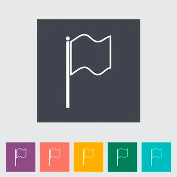 Flag flat single icon. Stock Illustration