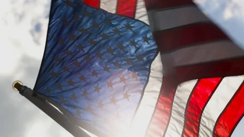 Flag Flies in Slomo 스톡 동영상 91505312