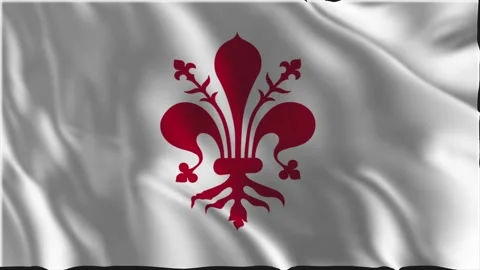 Flag of Florence waving slowly Stock Footage 341968267