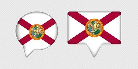 Flag of Florida State in Speech Bubble. Illustrazione stock