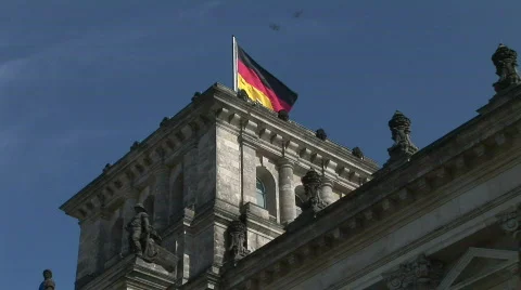 Flag fluttering in the building selective focus 스톡 동영상 590434