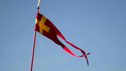 Flag fluttering in the wind, flag of ancient Europe, fluttering in the wind Stock Footage 250409361
