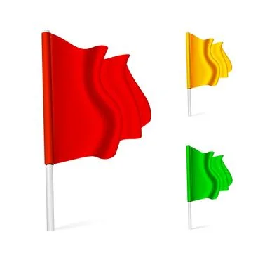 Flag fluttering in the wind Flag fluttering in the wind. Color set Copyrig... Stock Photos