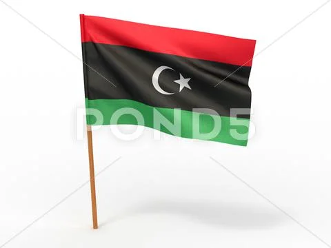 Flag fluttering in the wind. libya. 3d Stock Illustration