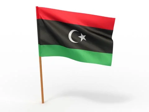 Flag fluttering in the wind. libya. 3d Stock Illustration