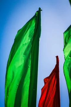 The flag is fluttering in the wind Foto stock