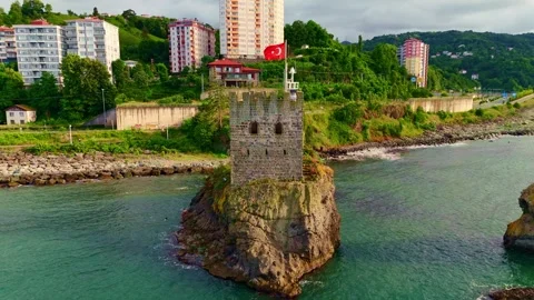 A flag flying high above. Video stock 284688036