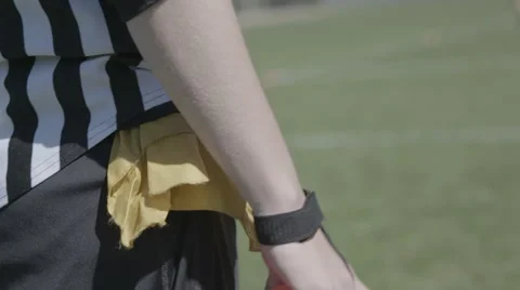 Flag Football Ref Flag Stock Footage 50518786