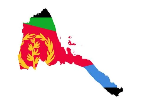 Flag in form form of the geographical country Eritrea Sub Saharan Africa Stock Illustration