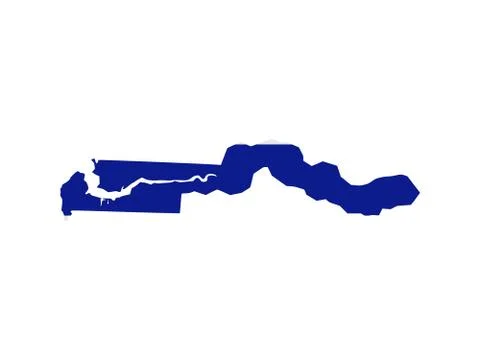 Flag in form form of the geographical country Gambia Sub Saharan Africa Stock Illustration