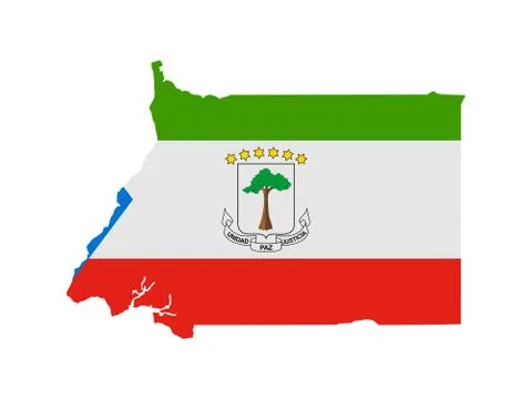 Flag in form form of the geographical country Equatorial Guinea Sub Saharan Stock Illustration