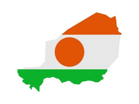 Flag in form form of the geographical country Niger Sub Saharan Africa Western Stock Illustration