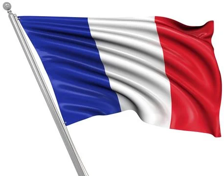 Flag of France, This is a computer generated and 3d rendered image Stock Illustration