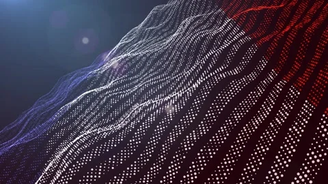 The flag of France. A flag consisting of dots. Graphics. Colors of the flag. Stock Footage 247450010