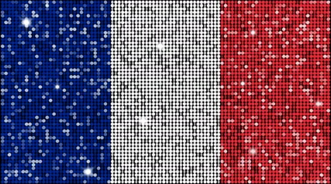 Flag of France glitter background - looping with reflectors and sparkles Stock Footage 54621853