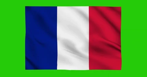 Flag of France waving on a samless loop over an easily removable background Stock Footage 98371553
