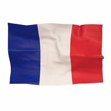 Flag of france on a white background 3d-rendering 스톡 일러스트