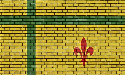 Flag of Fransaskois painted on brick wall Stock Illustration