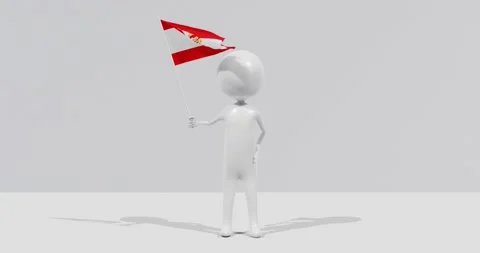 Flag of French Polynesia. 3D Character holding and waving flag 4K UHD 60FPS Stock Footage 228562795