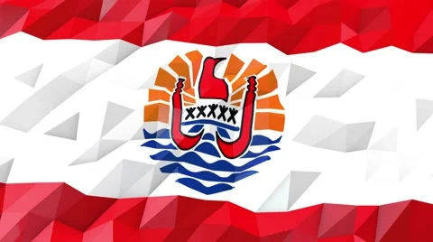 Flag of French Polynesia 3D Wallpaper Illustration Stock Footage 66413656