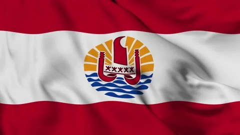 Flag of French Polynesia gently waving in the wind Stock Footage 140223076