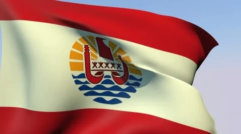 Flag of French Polynesia HD Stock Footage 14310349