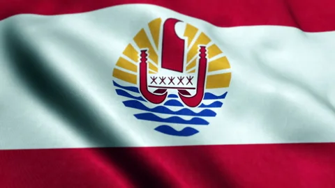 Flag of French Polynesia - Seamless looping Stock Footage 219006674
