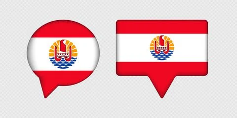 Flag of French Polynesia in speech bubble. イラスト素材
