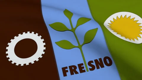 Flag of Fresno City Loop Stock Footage 241158718