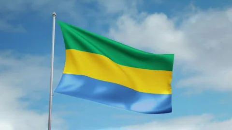 Flag of Gabon 스톡 동영상 435728