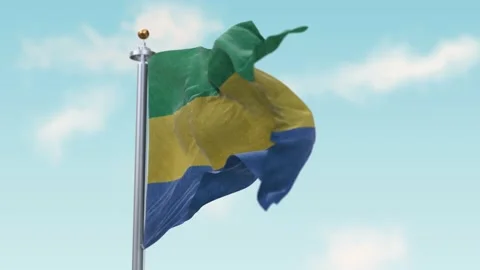 Flag of Gabon Stock Footage 148614752