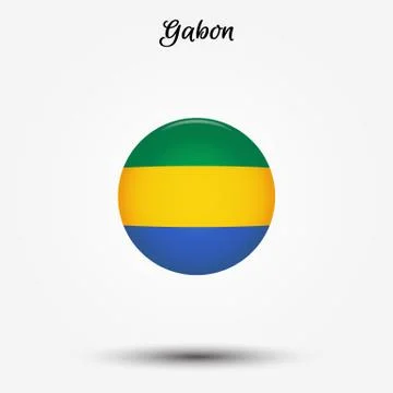 Flag of Gabon icon Stock Illustration