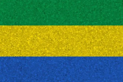 Flag of Gabon on styrofoam texture Stock Photos