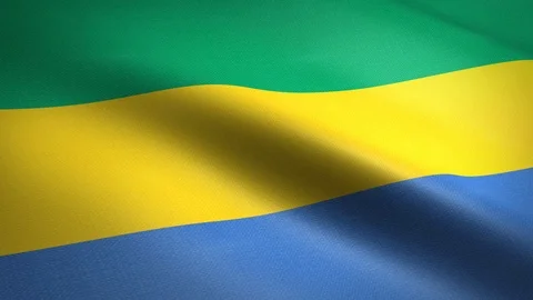 Flag of Gabon. Waving flag with highly detailed fabric texture seamless loopable Stock-Footage 120541560
