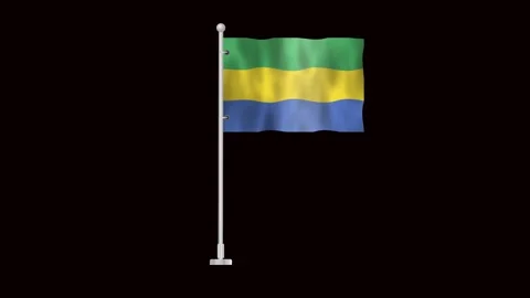 Flag of Gabon waving Stock Footage 320303366