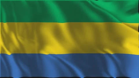 Flag of Gabon waving slowly Stock Footage 339107203