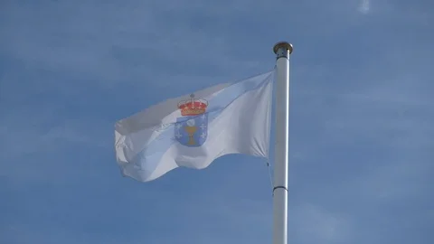 Flag of Galicia 4k 2 Video stock 96269382
