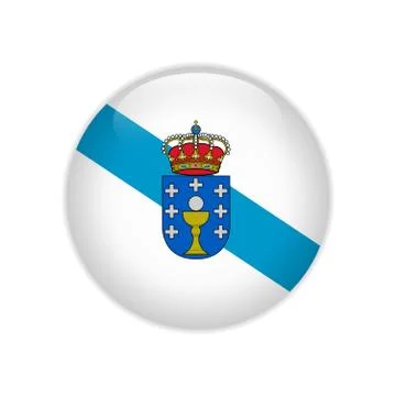 Flag Galicia button Stock-Illustration