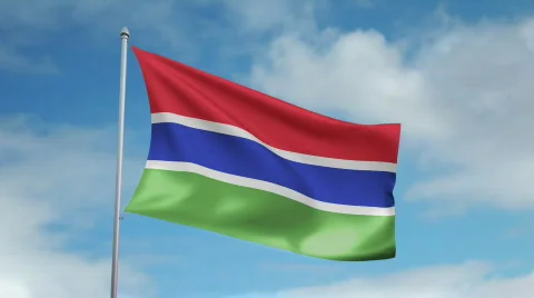 Flag of Gambia 스톡 동영상 435717