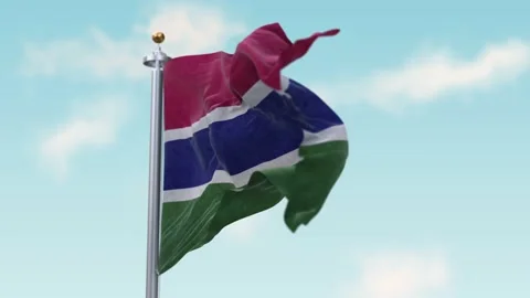 Flag of Gambia Stock Footage 148614305