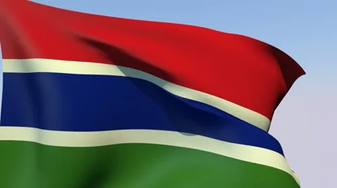 Flag of The Gambia HD Stock Footage 14815474