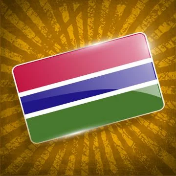 Flag of Gambia with old texture. Vector Stock Illustration