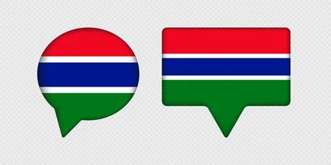 Flag of Gambia in speech bubble. Stock Illustration