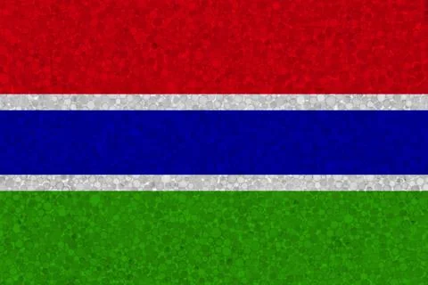 Flag of the Gambia on styrofoam texture Stock Photos