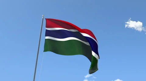 The flag of Gambia Waving on the Wind. Video stock 40750131