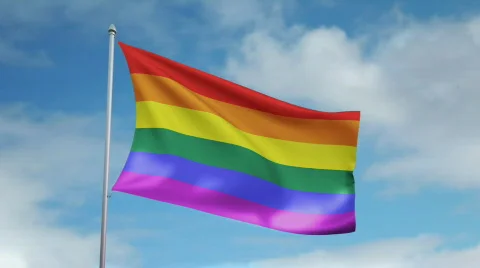Flag of the gay movement. Video stock 435710