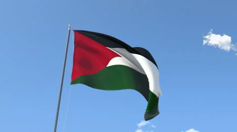 The flag of Gaza Waving on the Wind. Stock Footage 40749249
