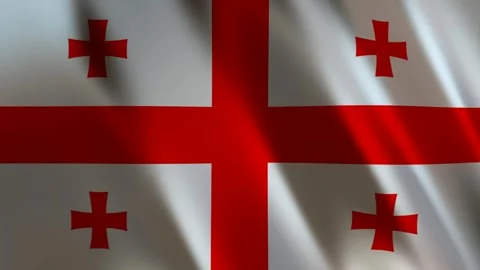 Flag of Georgia, 3D Render Stock Footage 275571094