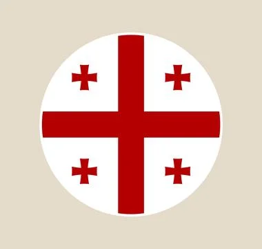 Flag of Georgia designed as a simple round vector icon for national identit.. Stock Illustration