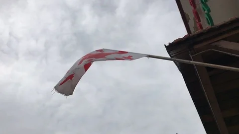 Flag of Georgia fluttering in the wind Video stock 112542711